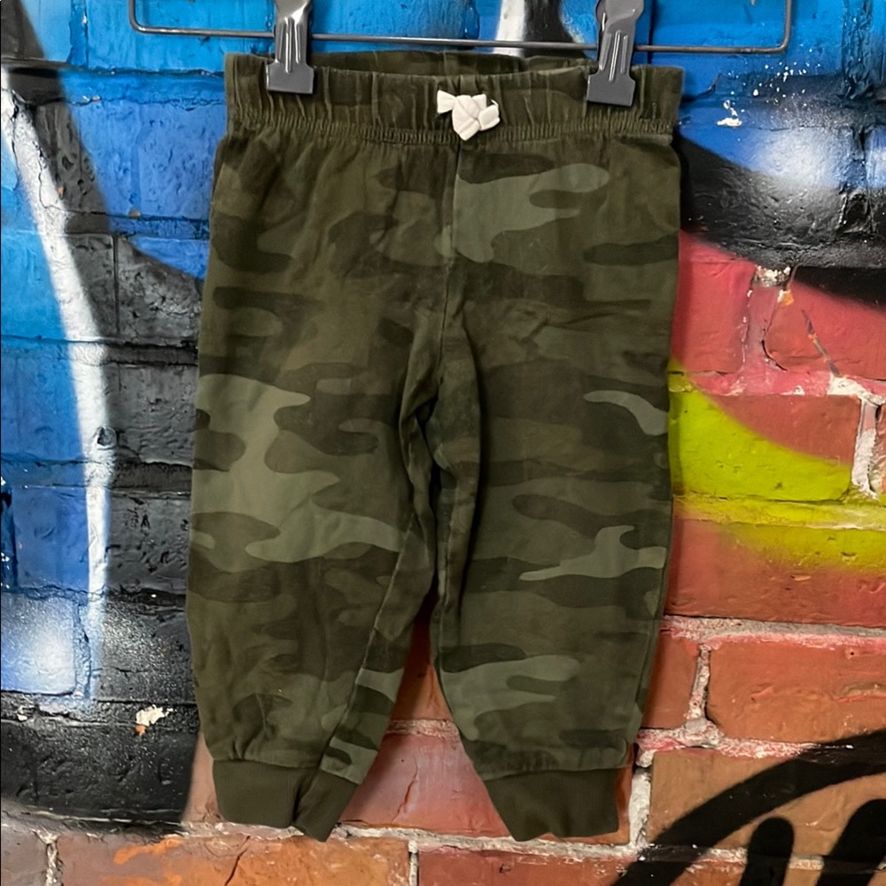 CARTER’S-baby boys green camo cotton stretch waist jogger/sweatpants